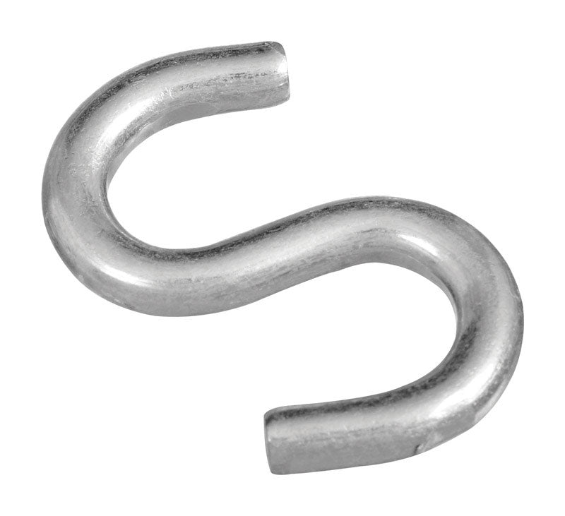 National Hardware Zinc-Plated Silver Steel 2 in. L Open S-Hook 125 lb 2 pk