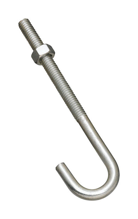 National Hardware Zinc-Plated Silver Steel 5 in. L J-Bolt 1 pk