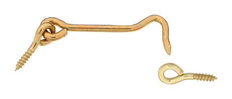 National Hardware Gold Solid Brass 3 in. L Hook and Eye 1 pk