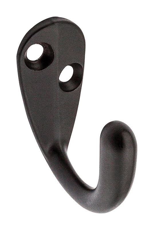 National Hardware 1.47 in. L Oil Rubbed Bronze Brown Zinc Clothes Hook 35 lb. cap. 1 pk