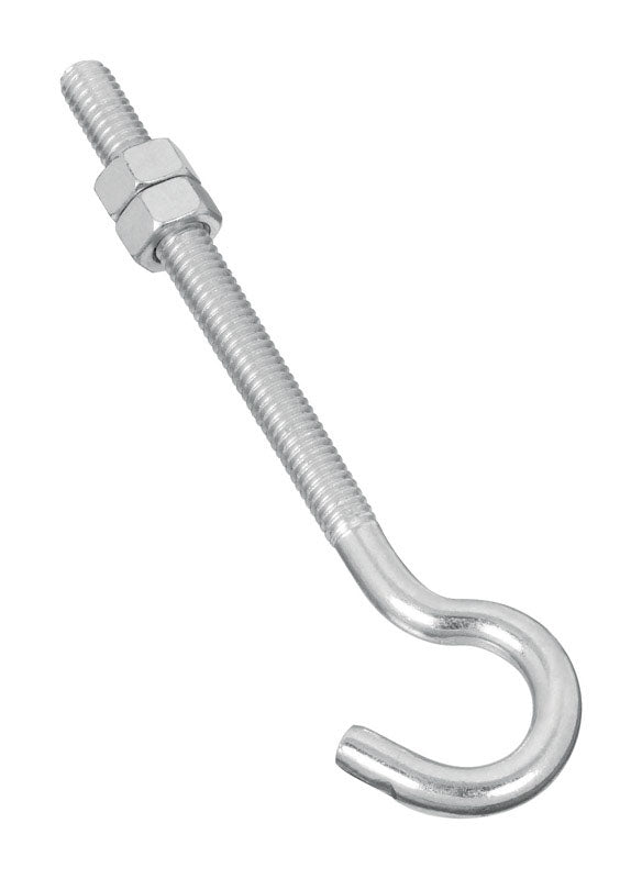 National Hardware Zinc-Plated Silver Steel 5 in. L Hook Bolt 100 lb 1 pk