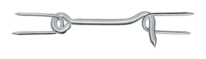 National Hardware 5 in. L Zinc-Plated Silver Steel Gate Hook w/Staples 1 pk