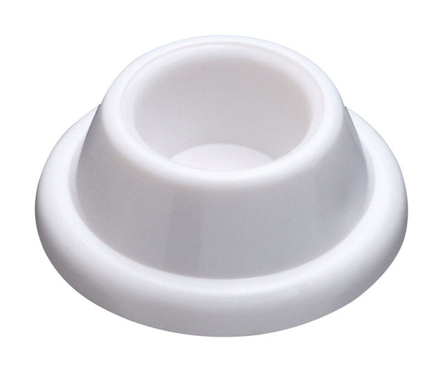 National Hardware Plastic White Wall Door Stop Mounts to wall 1.9 in.