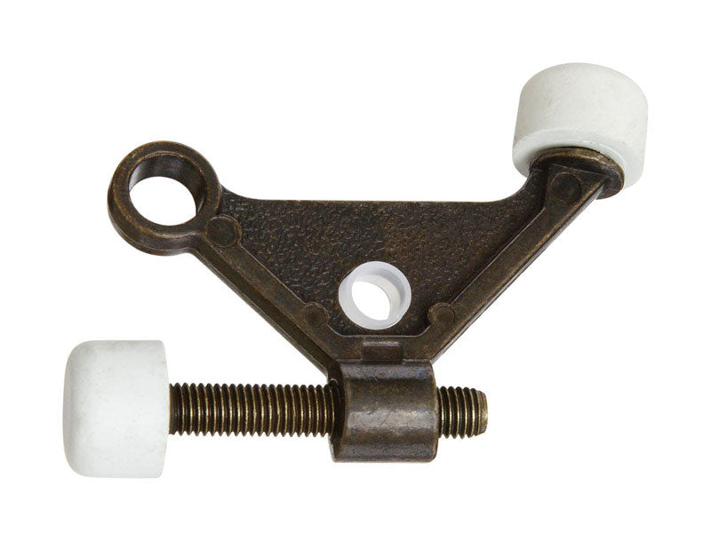 National Hardware Zinc w/Rubber Tip Antique Brass Bronze Hinge Pin Door Stop Mounts to door