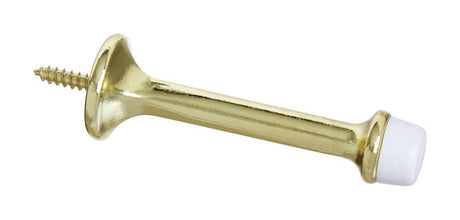 National Hardware 3.55 in. L Zinc w/Rubber Tip Brass Gold Rigid Door Stop Mounts to wall 0.99 in.