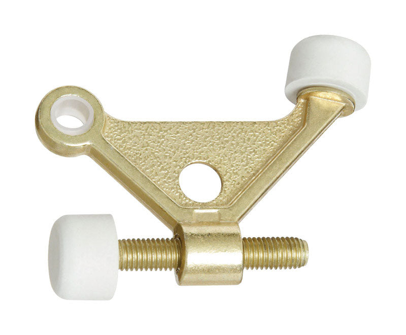 National Hardware Zinc w/Rubber Tip Brass Gold Hinge Pin Door Stop Mounts to door