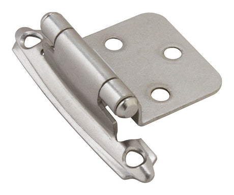 Amerock 1-3/4 in. W X 2-3/4 in. L Satin Nickel Silver Steel Self-Closing Hinge 2 pk