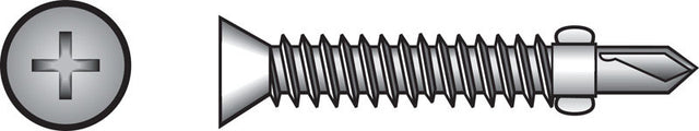 Hillman No. 12-24 X 2-1/2 in. L Phillips Flat Head Self- Drilling Screws 100 pk
