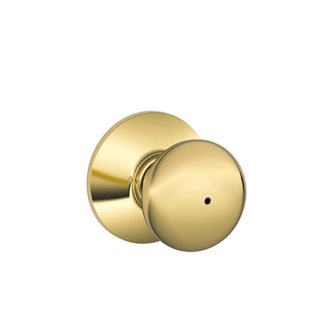 Schlage Plymouth Bright Brass Privacy Lockset 1-3/4 in.