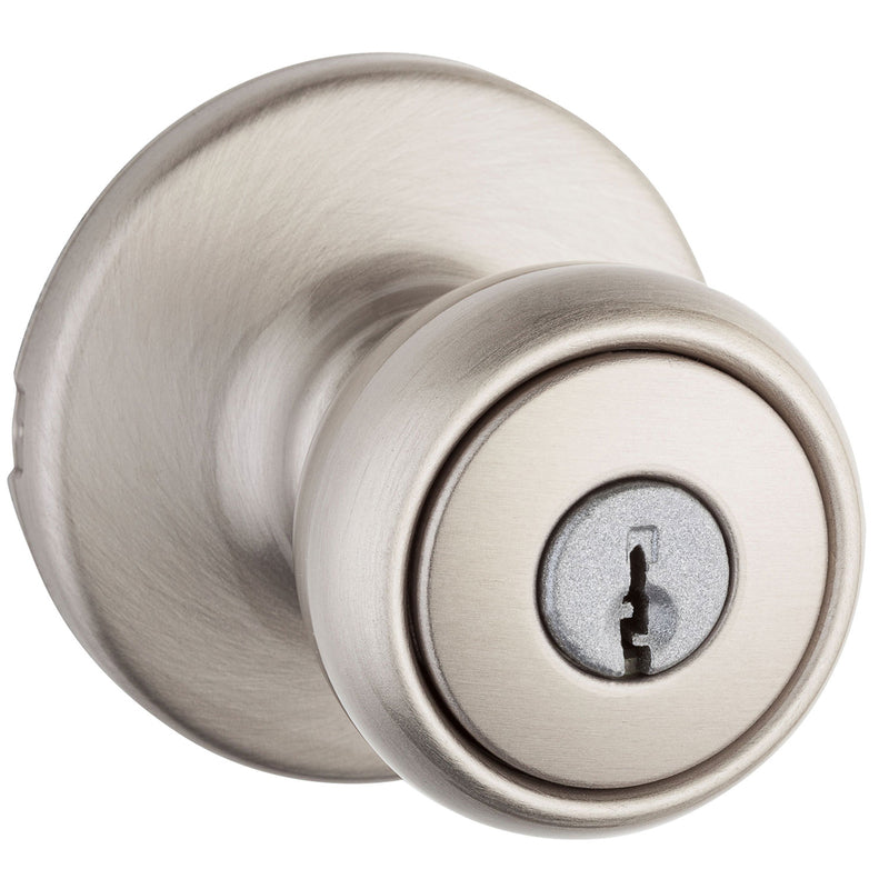 Kwikset Tylo Satin Nickel Entry Knobs 1-3/4 in.