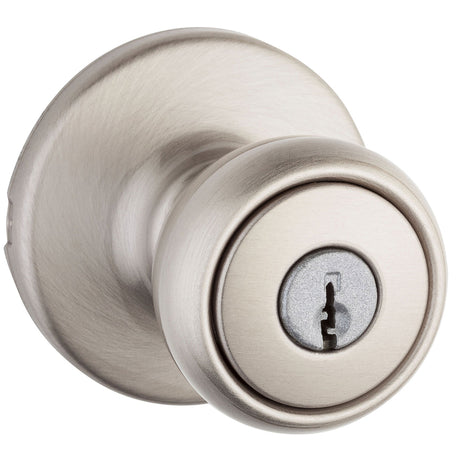 Kwikset Tylo Satin Nickel Entry Knobs 1-3/4 in.