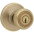 Kwikset Tylo Antique Brass Entry Knobs 1-3/4 in.