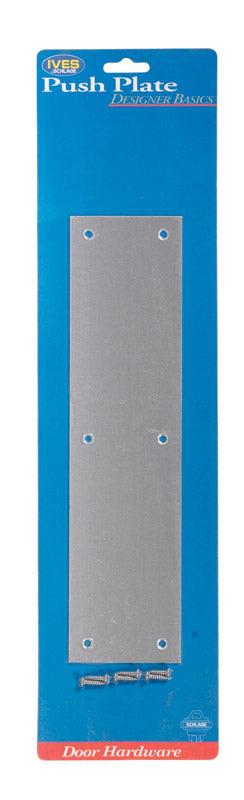 H.B. Ives 12 in. H X 3 in. L Silver Aluminum Push Plate