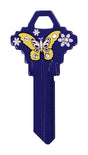 Hillman DIVA Butterfly & Flowers House/Office Universal Key Blank Single