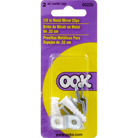 OOK 0.8 in. H X 0.15 in. W Mirror Hanging Set