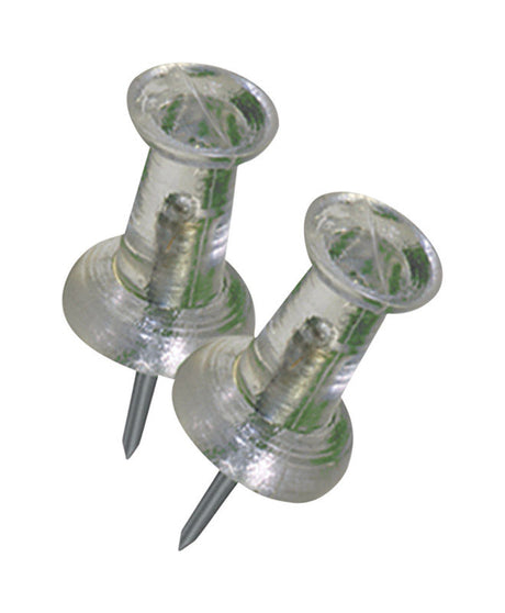 Hillman Clear Push Pins 16 pk