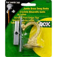 OOK Jumbo Bright Brass Gold Steel 1-1/2 in. L Swag Hook 30 lb 1 pk