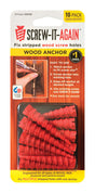 SCREW-IT-AGAIN 1/4 in. D X 1 in. L Polypropylene Hex Head Wood Anchor 10 pk