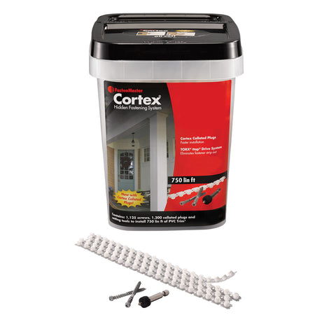 FastenMaster Cortex No.20 X 2-3/4 in. L White Torx TTAP Star Head Trim Screws and Plugs Kit 1125 lb