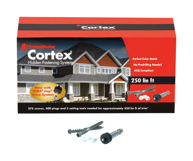 FastenMaster Cortex No. 20 X 2 in. L Torx Ttap Star Head Deck Screws and Plugs Kit 1 pk