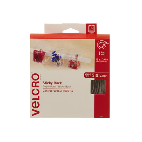 VELCRO Brand Sticky Back Large Nylon Hook and Loop Fastener 180 in. L 1 pk