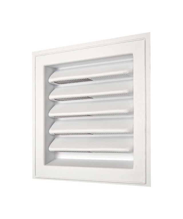 Master Flow 12 in. W X 12 in. L White Plastic Wall Louver