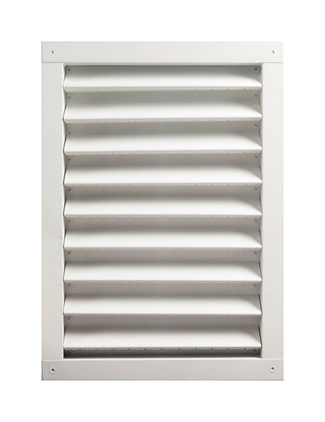 Master Flow 18 in. W X 24 in. L White Aluminum Wall Louver