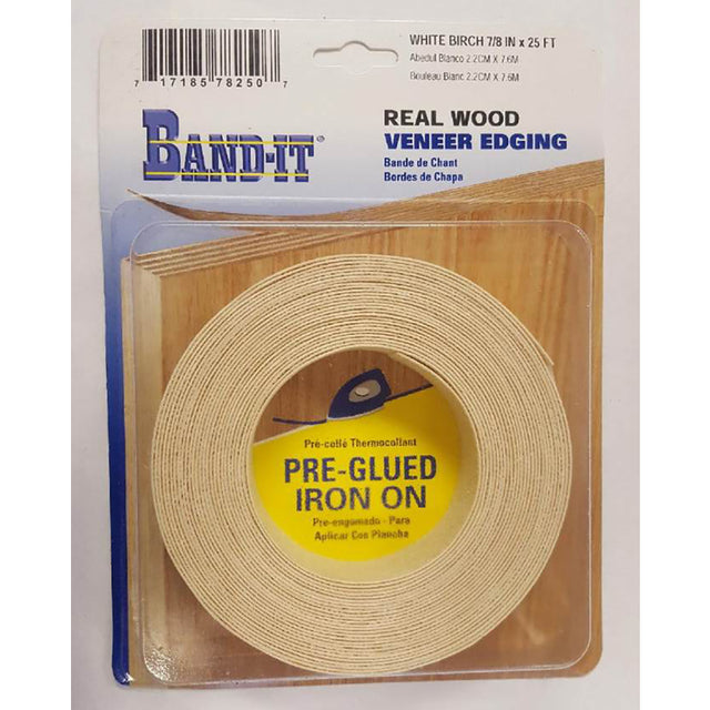 Band-It .030 in. X 7/8 in. W X 25 ft. L White Birch Real Wood Veneer Edging #2/BTR Premium Grade