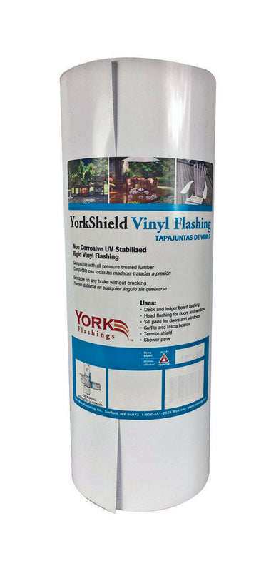 York 8 in. W X 600 in. L Vinyl Flashing White