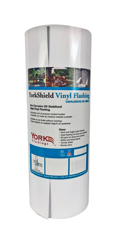 York 10 in. W X 50 ft. L Vinyl Flashing White