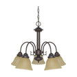 Ballerina - 5 Light - 24 in. - Chandelier with Champagne Linen Washed Glass