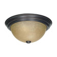 2 Light - 13 in. - Flush Mount with Champagne Linen Washed Glass