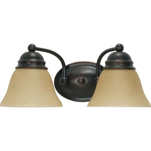 Empire 2 Light 15 in. - Vanity with Champagne Linen Washed Glass