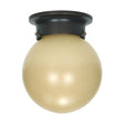 1 Light - 6 in. - Ceiling Mount with Champagne Linen Washed Glass