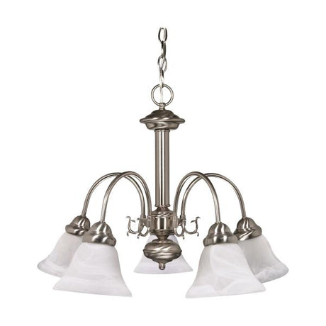 Ballerina - 5 Light - 24 in. - Chandelier with Alabaster Glass Bell Shades