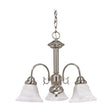 Ballerina - 3 Light - 20 in. - Chandelier with Alabaster Glass Bell Shades