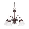 Ballerina - 5 Light - 24 in. - Chandelier with Alabaster Glass Bell Shades