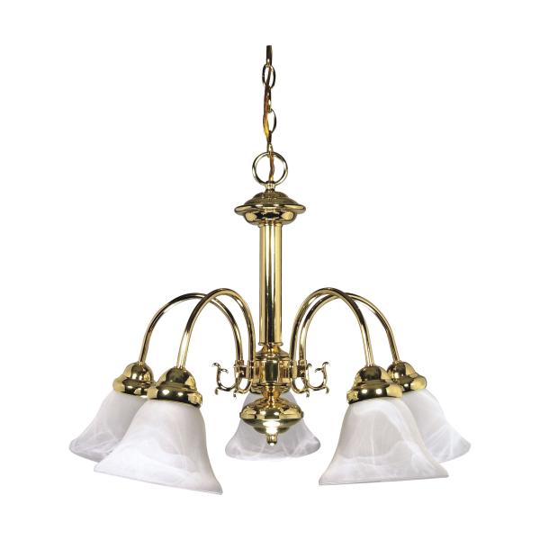 Ballerina - 5 Light - 24 in. - Chandelier with Alabaster Glass Bell Shades