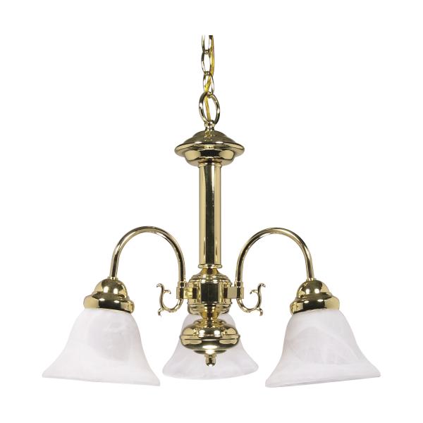 Ballerina - 3 Light - 20 in. - Chandelier with Alabaster Glass Bell Shades