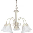 Ballerina - 5 Light - 24 in. - Chandelier with Alabaster Glass Bell Shades