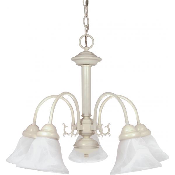 Ballerina - 5 Light - 24 in. - Chandelier with Alabaster Glass Bell Shades