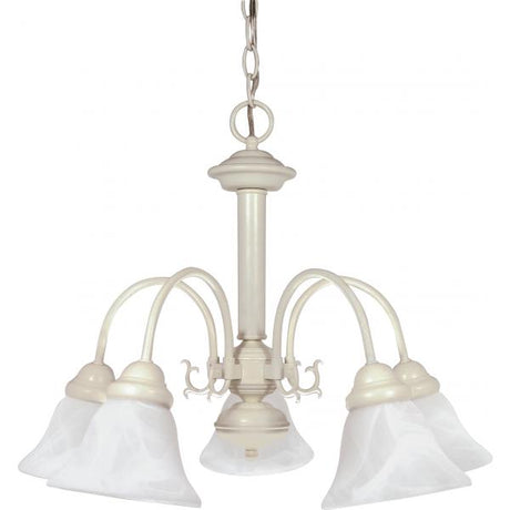 Ballerina - 5 Light - 24 in. - Chandelier with Alabaster Glass Bell Shades