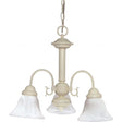 Ballerina - 3 Light - 20 in. - Chandelier with Alabaster Glass Bell Shades