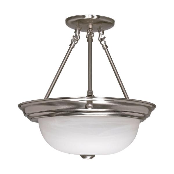 2 Light - 13 in. - Semi-Flush - Alabaster Glass