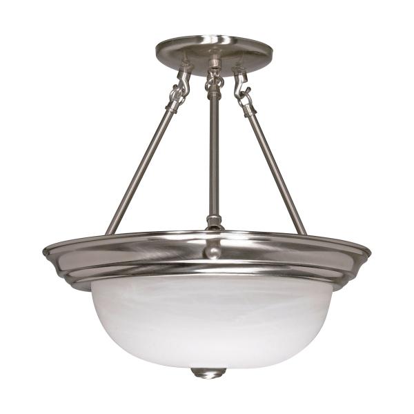 3 Light - 15 in. - Semi-Flush - Alabaster Glass