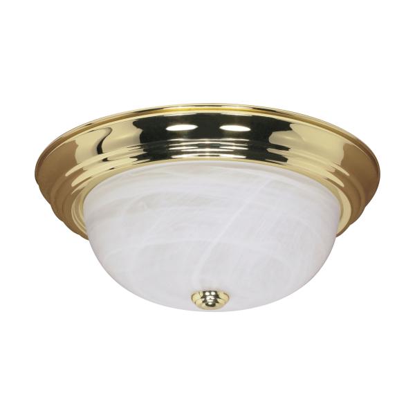 3 Light - 15 in. - Flush Mount - Alabaster Glass