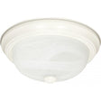 3 Light - 15 in. - Flush Mount - Alabaster Glass