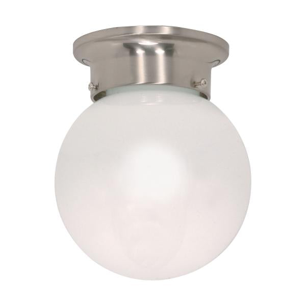 1 Light - 6 in. - Ceiling Mount - White Ball