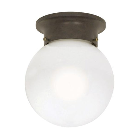 1 Light - 6 in. - Ceiling Mount - White Ball