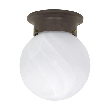 1 Light - 6 in. - Ceiling Mount - Alabaster Ball